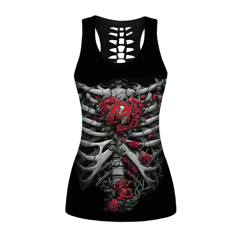 Tampa Bay Buccaneers Women's Hollow Out Tank Top + Legging LW71 - Image 2