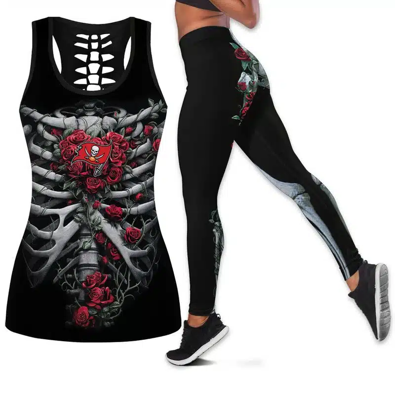 Tampa Bay Buccaneers Women's Hollow Out Tank Top + Legging LW71