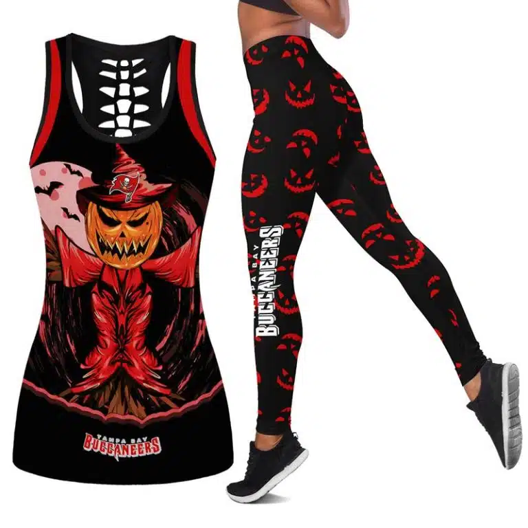 Tampa Bay Buccaneers Women's Hollow Out Tank Top + Legging UR93