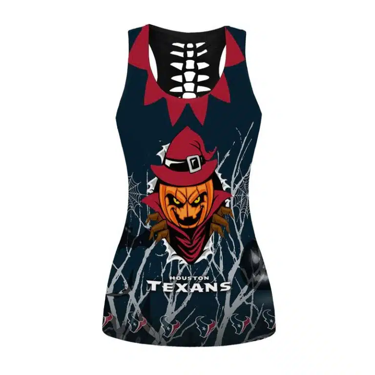 Houston Texans Women's Hollow Out Tank Top + Legging KY23 - Image 2