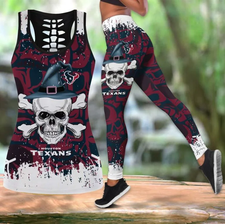 Houston Texans Women's Hollow Out Tank Top + Legging KY89
