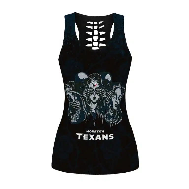 Houston Texans Women's Hollow Out Tank Top + Legging JG56 - Image 2