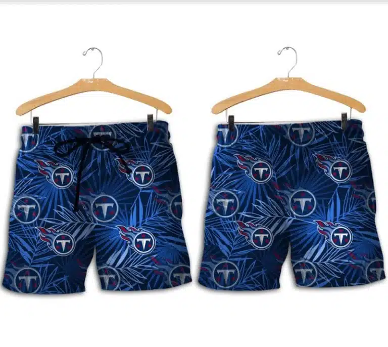 Combo Tennessee Titans Button-Up Shirt & Men Shorts EJ76 - Image 2