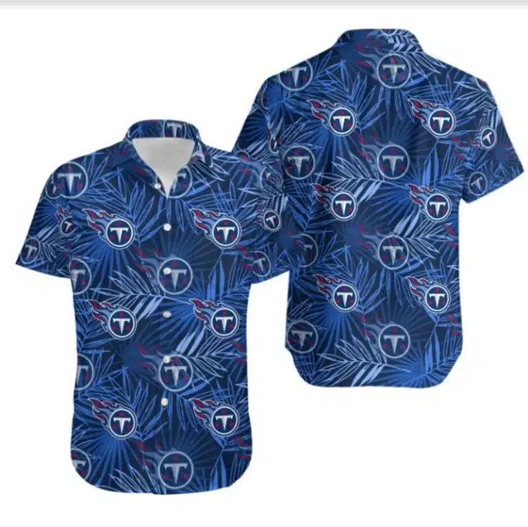 Combo Tennessee Titans Button-Up Shirt & Men Shorts EJ76