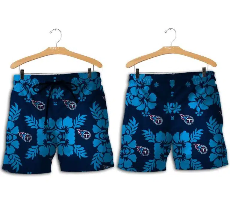 Combo Tennessee Titans Button-Up Shirt & Men Shorts LF13 - Image 2