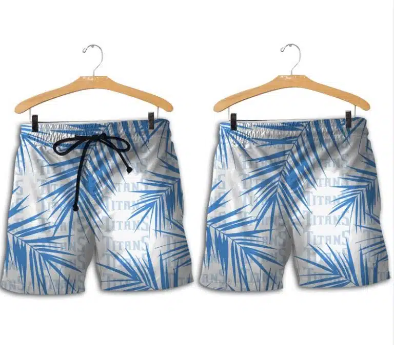Combo Tennessee Titans Button-Up Shirt & Men Shorts VG47 - Image 2