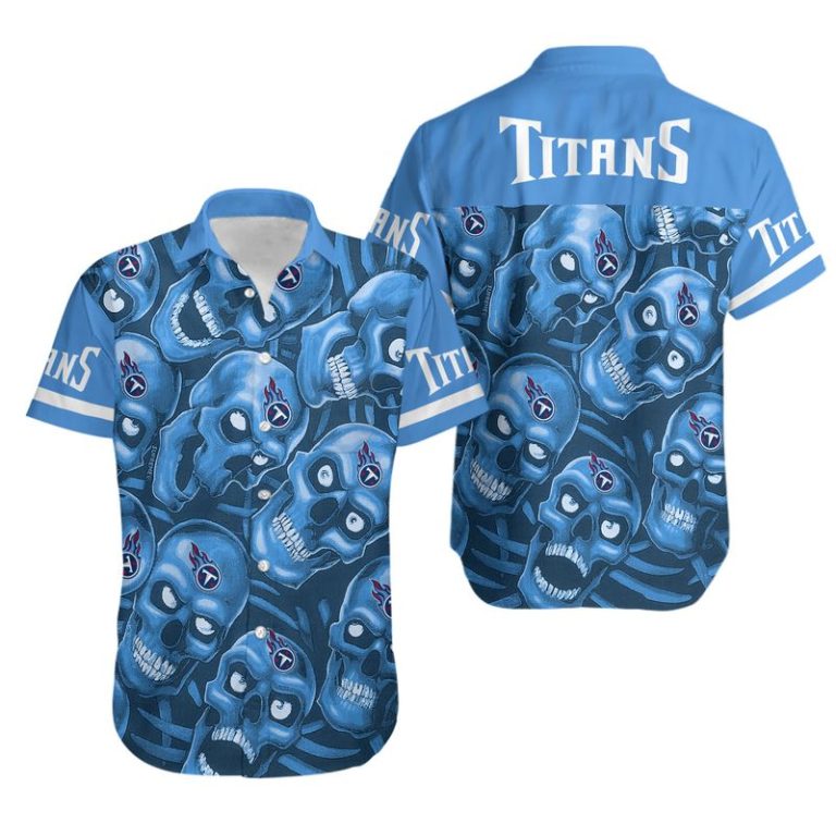 Combo Tennessee Titans Button-Up Shirt & Men Shorts LG97