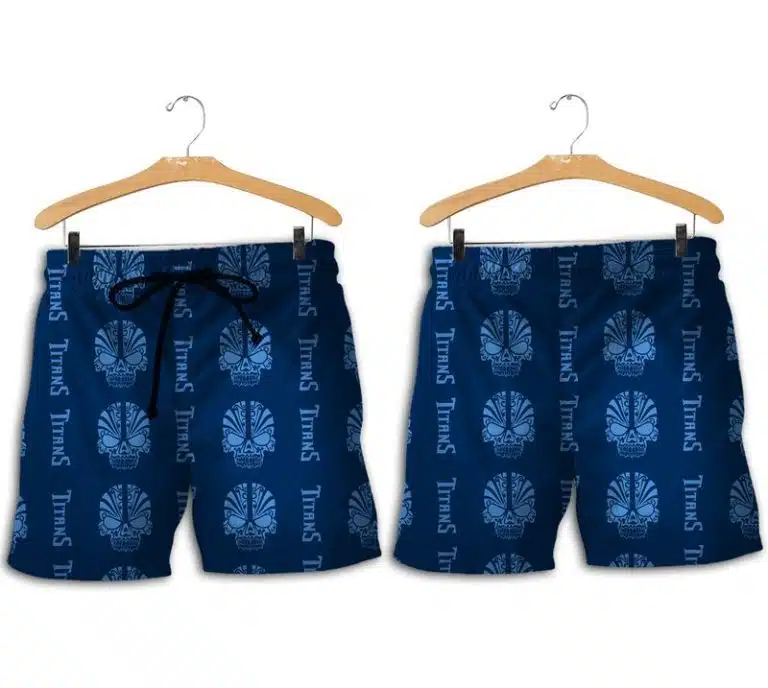 Combo Tennessee Titans Button-Up Shirt & Men Shorts JT91 - Image 2
