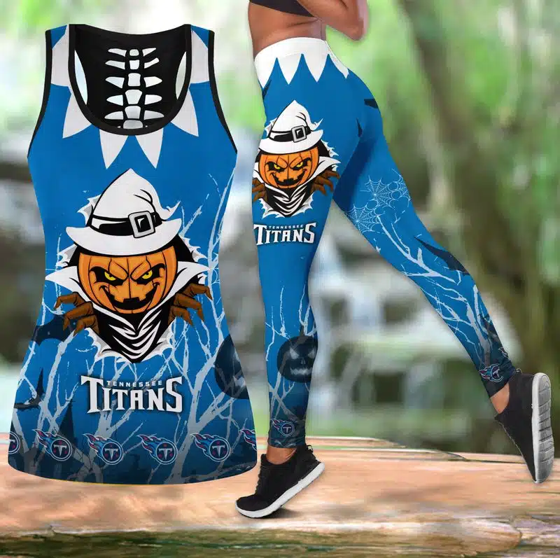 Tennessee Titans Women's Hollow Out Tank Top + Legging KD58