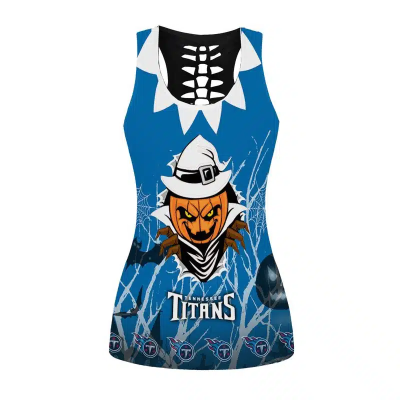 Tennessee Titans Women's Hollow Out Tank Top + Legging KD58 - Image 2