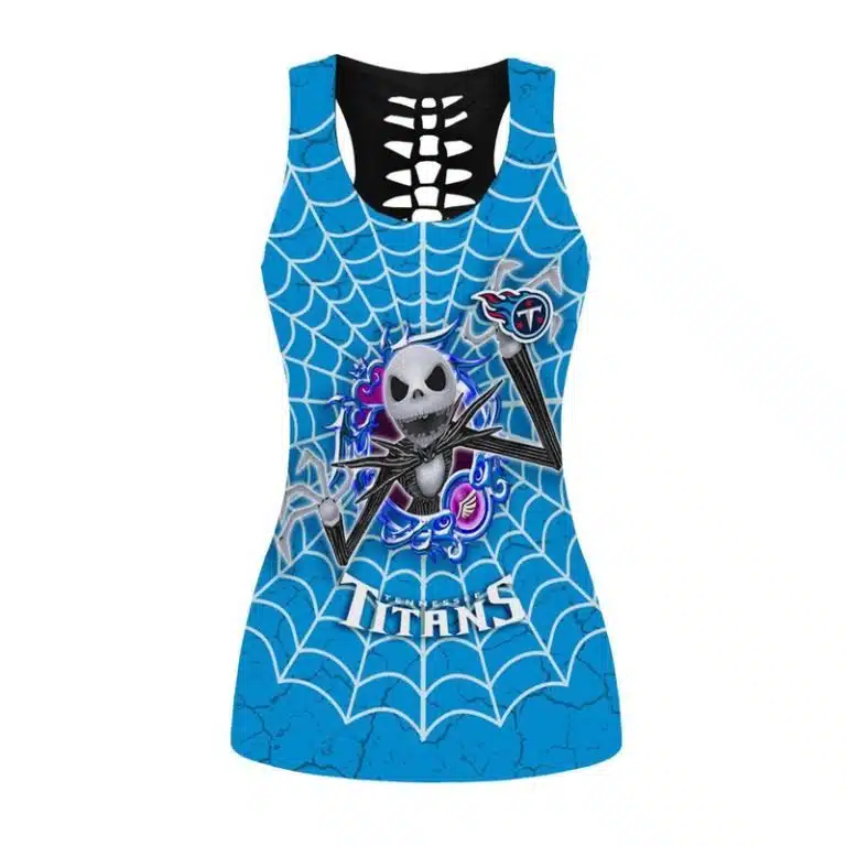 Tennessee Titans Women's Hollow Out Tank Top + Legging KG56 - Image 2