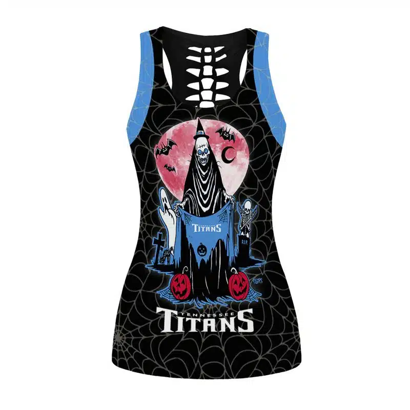 Tennessee Titans Women's Hollow Out Tank Top + Legging EJ25 - Image 2