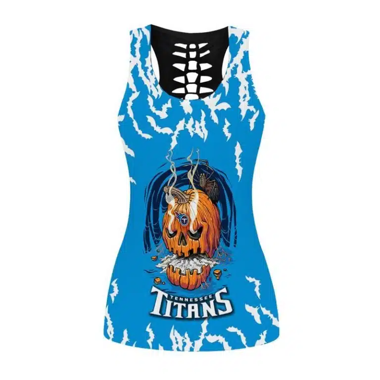 Tennessee Titans Women's Hollow Out Tank Top + Legging EY36 - Image 2
