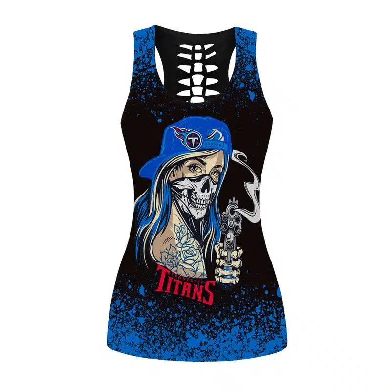 Tennessee Titans Women's Hollow Out Tank Top + Legging LH29 - Image 2