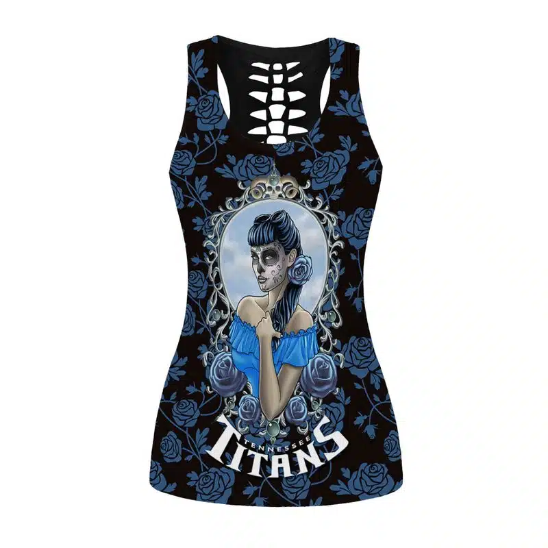 Tennessee Titans Women's Hollow Out Tank Top + Legging SB56 - Image 2