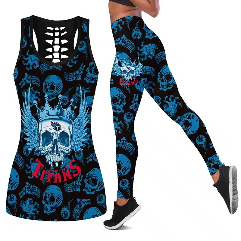 Tennessee Titans Women's Hollow Out Tank Top + Legging AB54