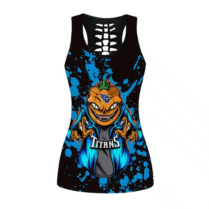Tennessee Titans Women's Hollow Out Tank Top + Legging TK85 - Image 2