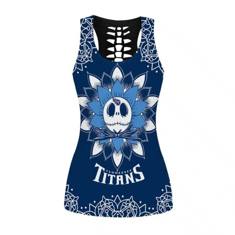 Tennessee Titans Women's Hollow Out Tank Top + Legging MX64 - Image 2