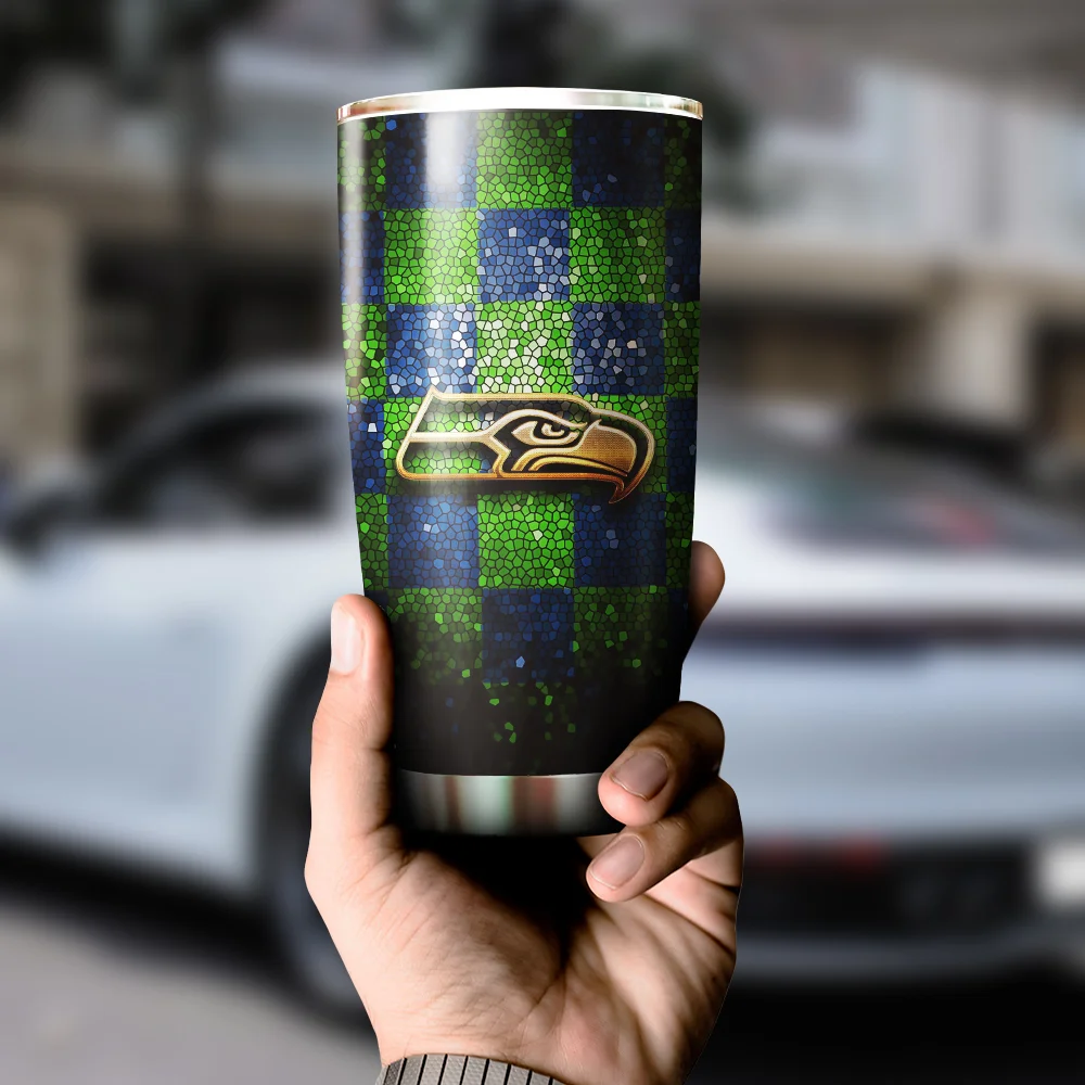 ΝFL29-Seattle Seahawks Glitter Tumbler Cup 20OZ & 30OZ - Image 2