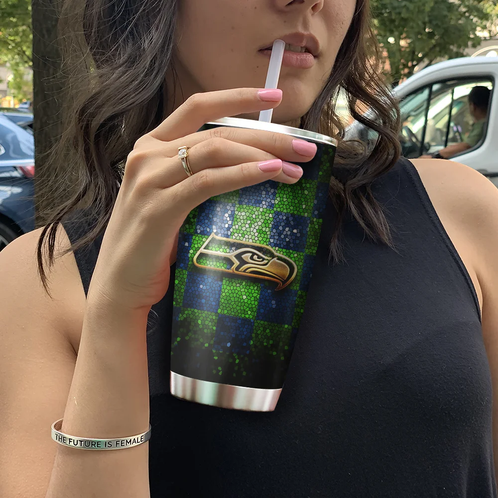 ΝFL29-Seattle Seahawks Glitter Tumbler Cup 20OZ & 30OZ - Image 4