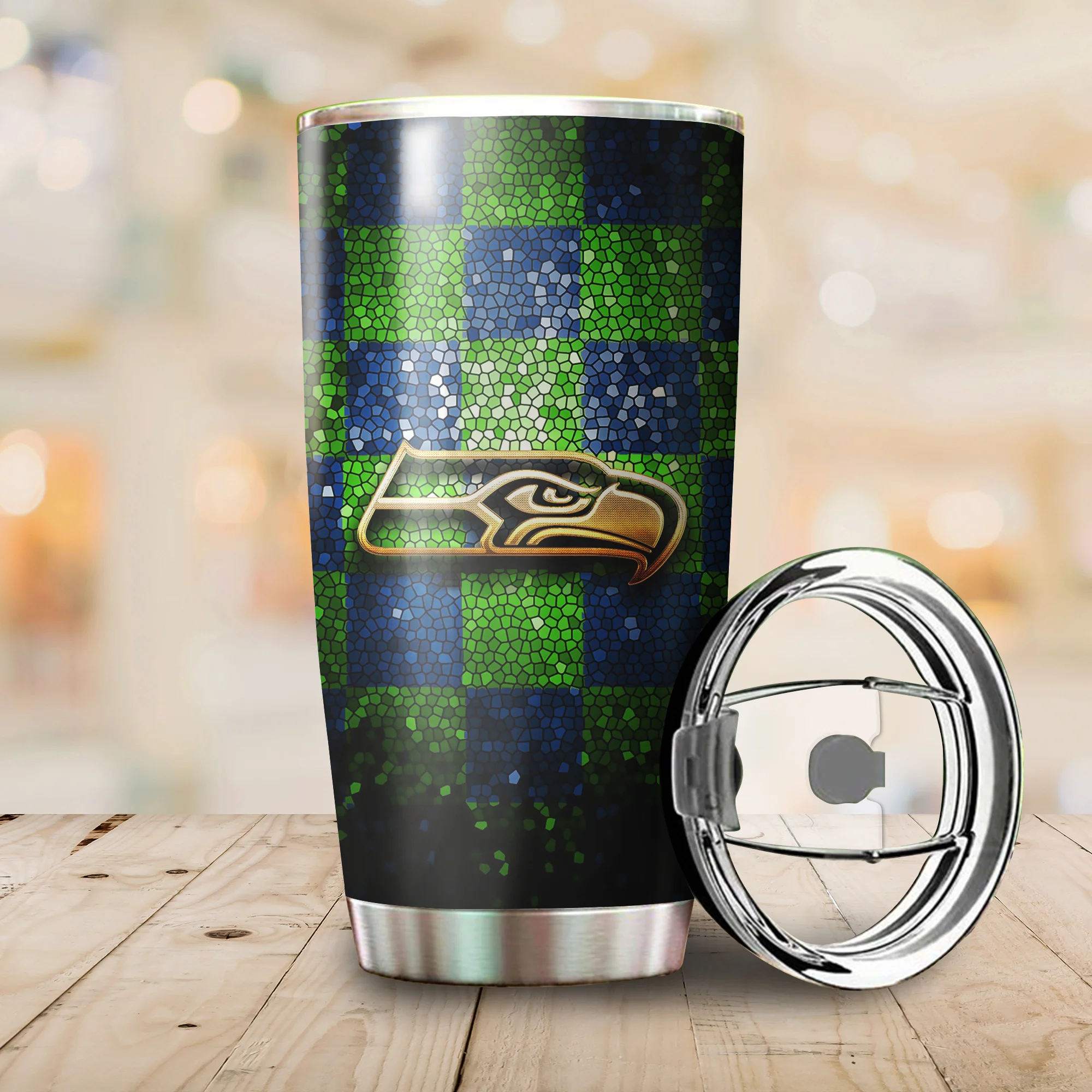 ΝFL29-Seattle Seahawks Glitter Tumbler Cup 20OZ & 30OZ - Image 3