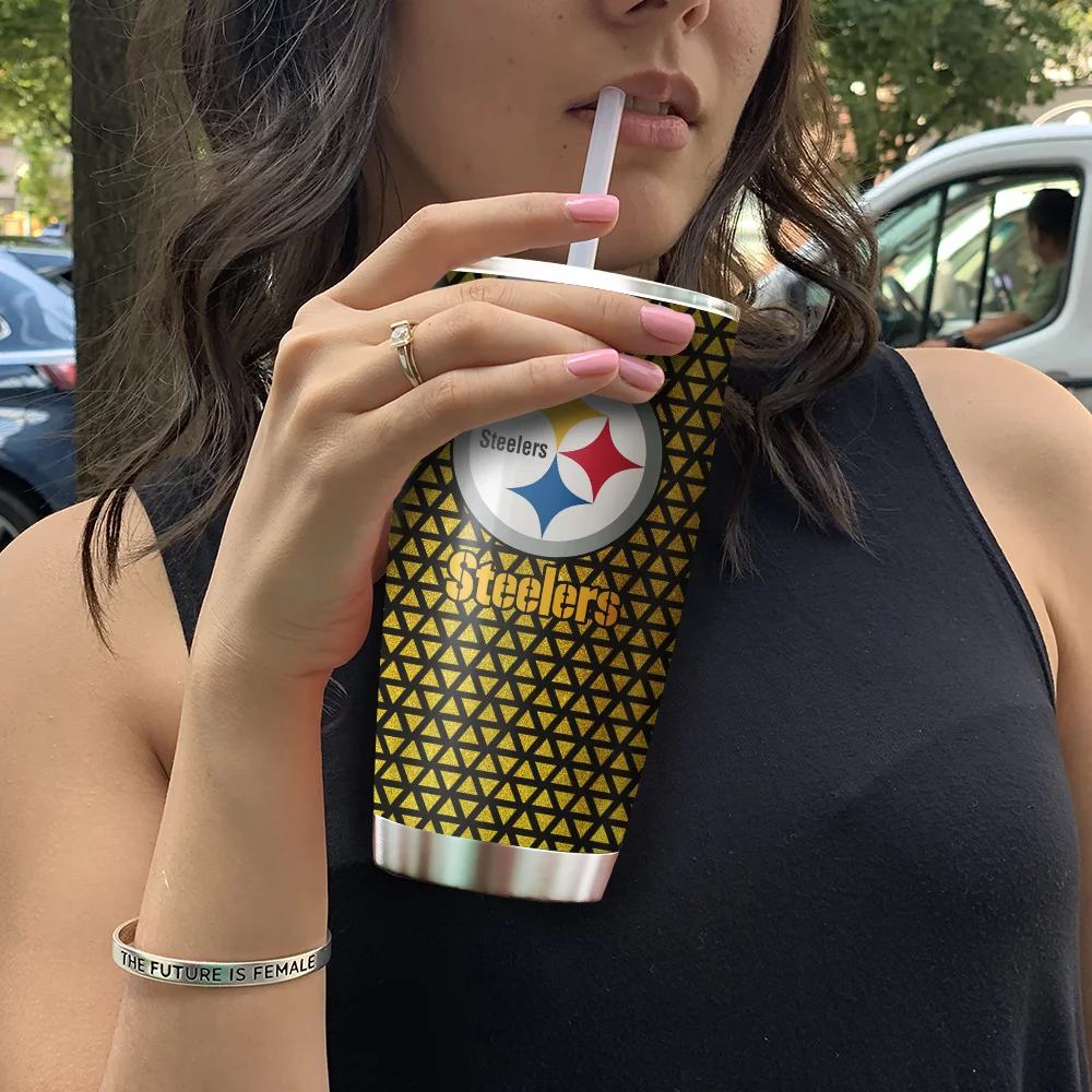 Pittsburgh Steelers - Tumbler Cup With Lid - Image 4