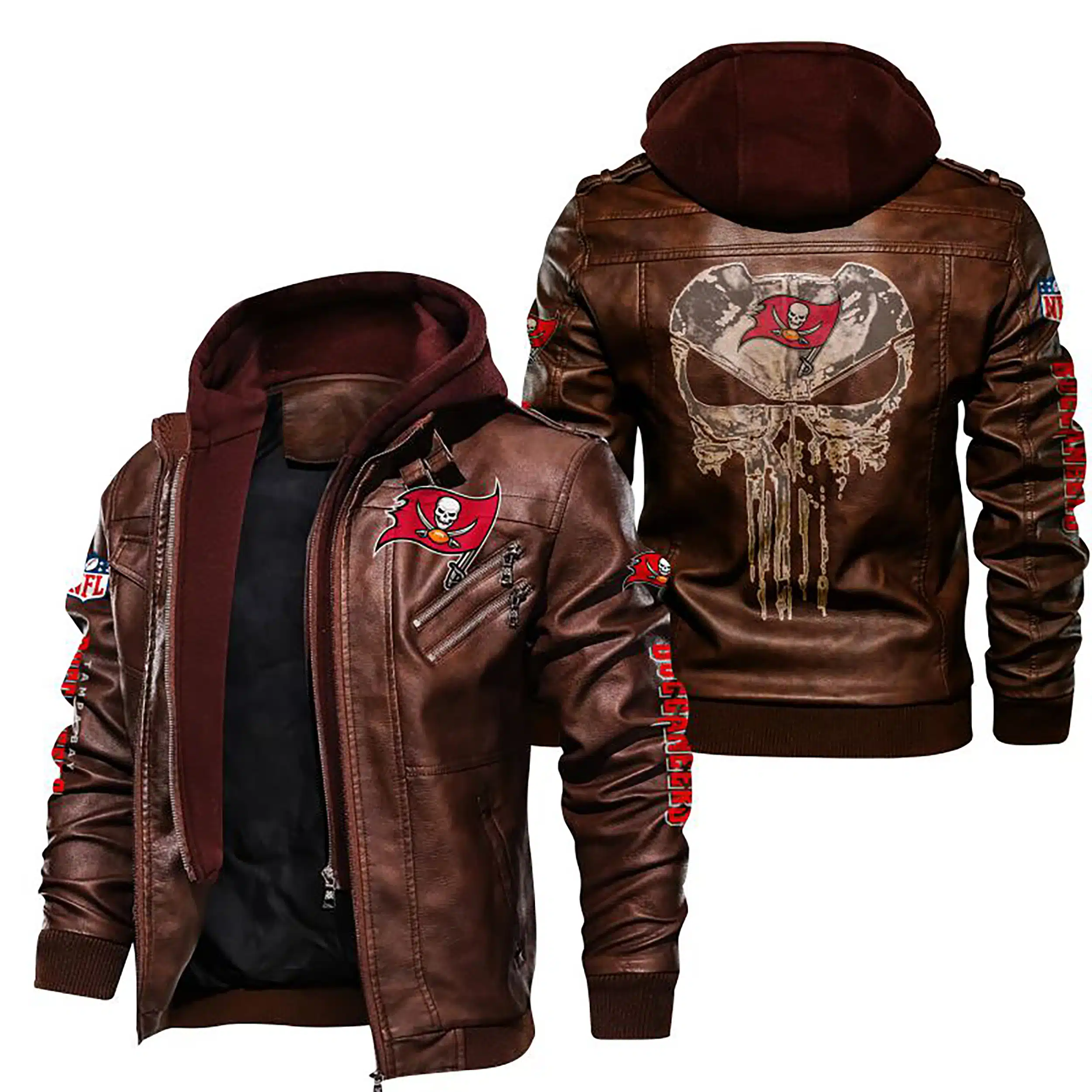 Tampa Bay Buccaneers Leather Jacket UF67 - Image 2
