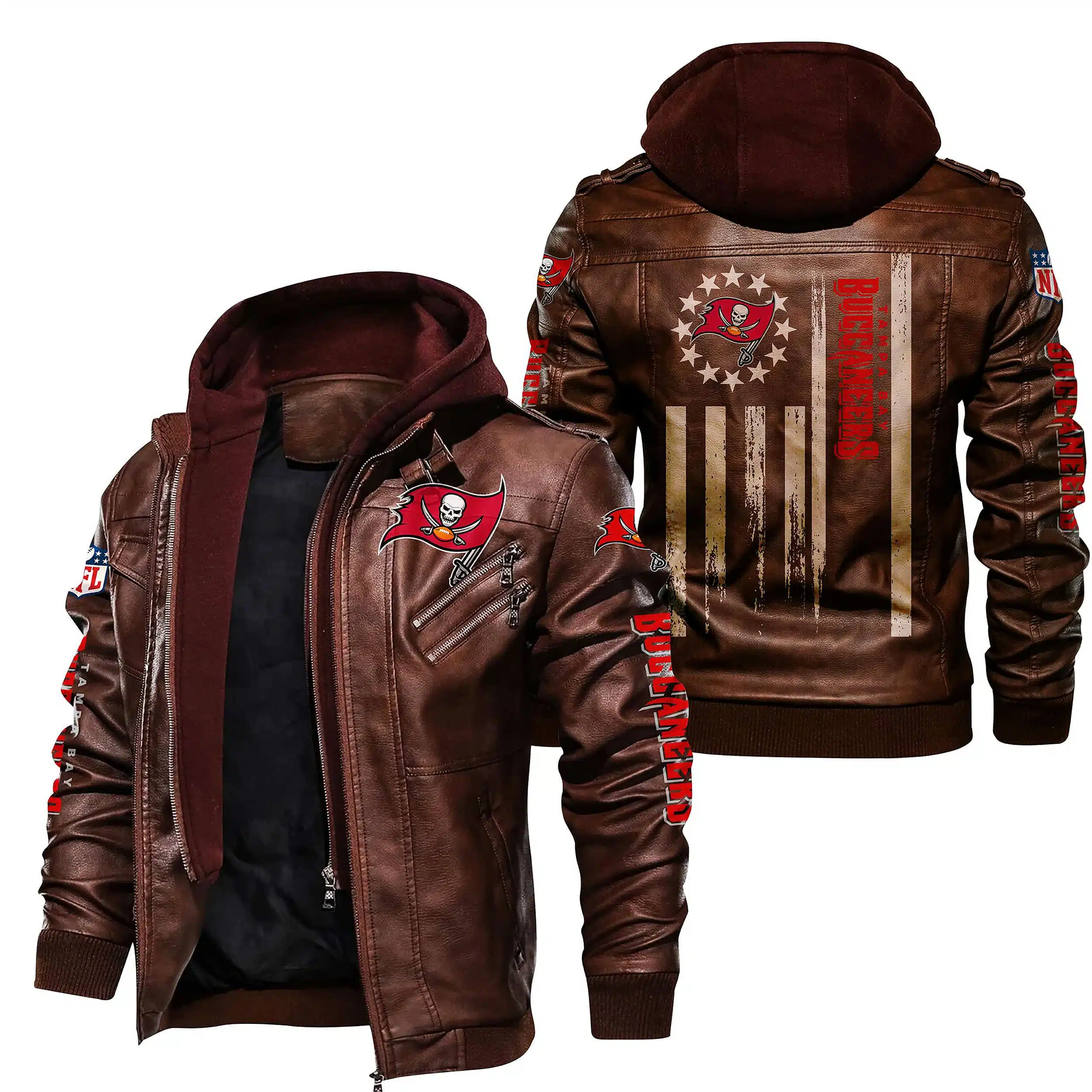 Tampa Bay Buccaneers Leather Jacket KE79 - Image 2