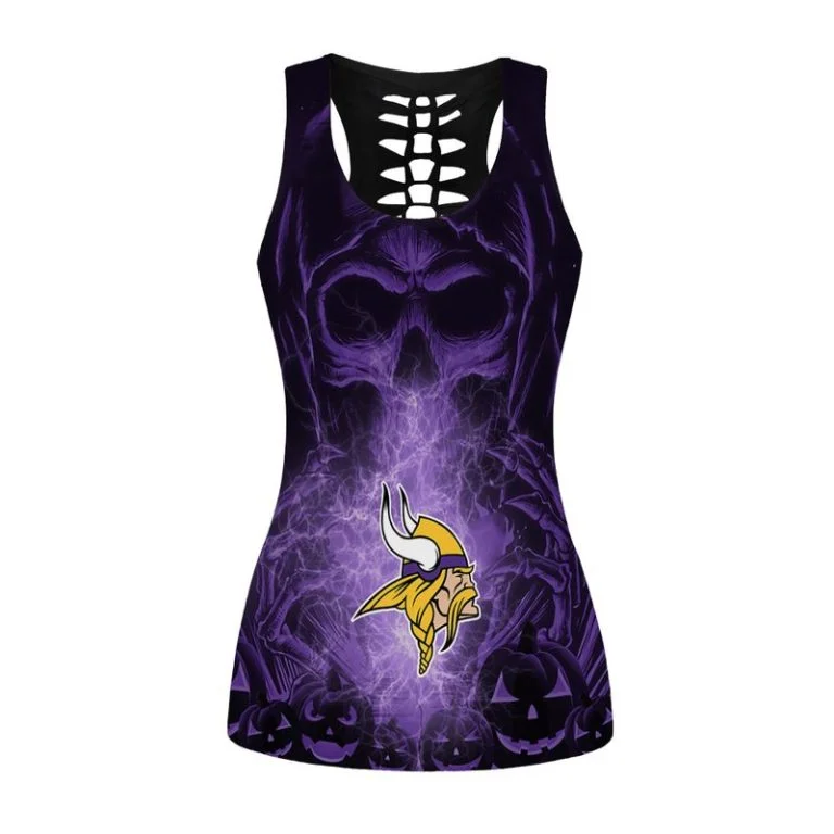 Minnesota Vikings Women's Hollow Out Tank Top + Legging OW13 - Image 2