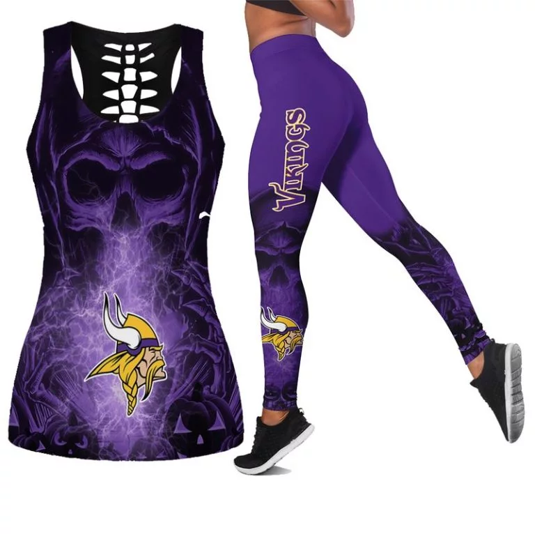 Minnesota Vikings Women's Hollow Out Tank Top + Legging OW13