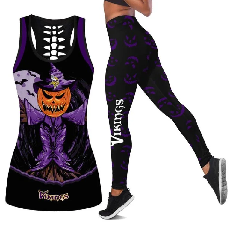 Minnesota Vikings Women's Hollow Out Tank Top + Legging OR24