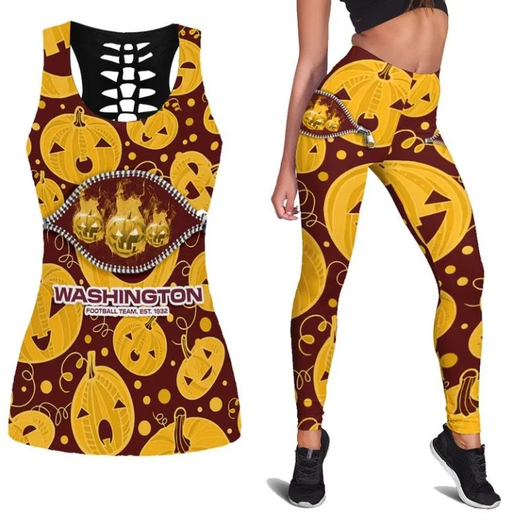 Washington Football Women's Hollow Out Tank Top + Legging ET57