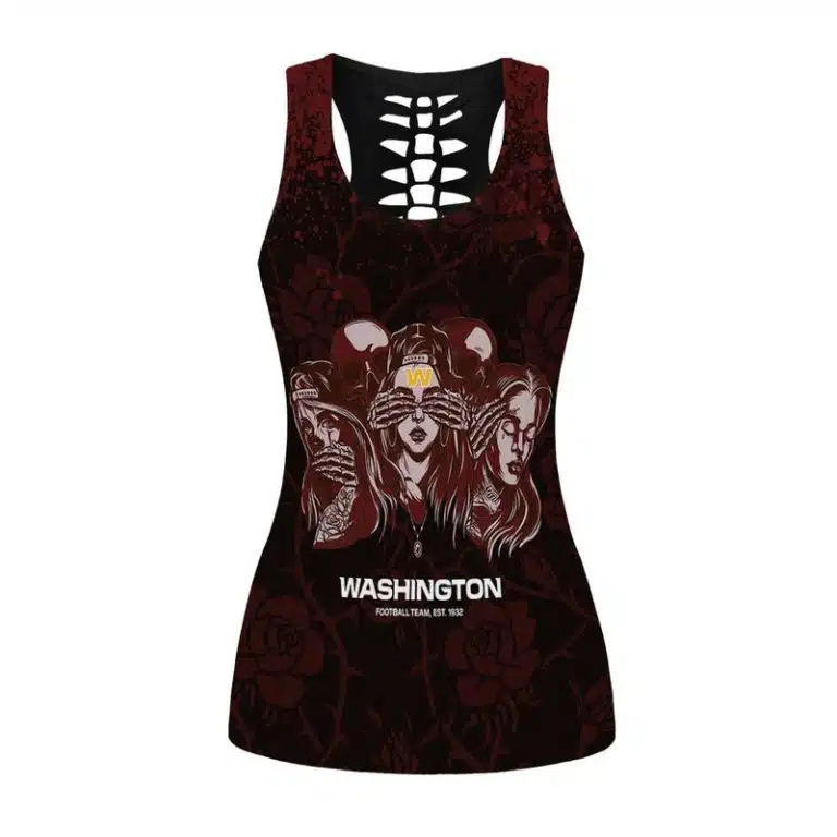 Washington Football Women's Hollow Out Tank Top + Legging LW67 - Image 2