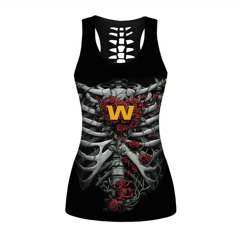 Washington Football Women's Hollow Out Tank Top + Legging EJ17 - Image 2