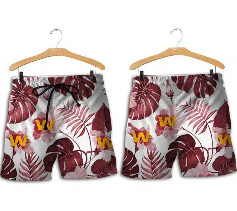 Combo Washington Football Button-Up Shirt & Men Shorts WJ16 - Image 2