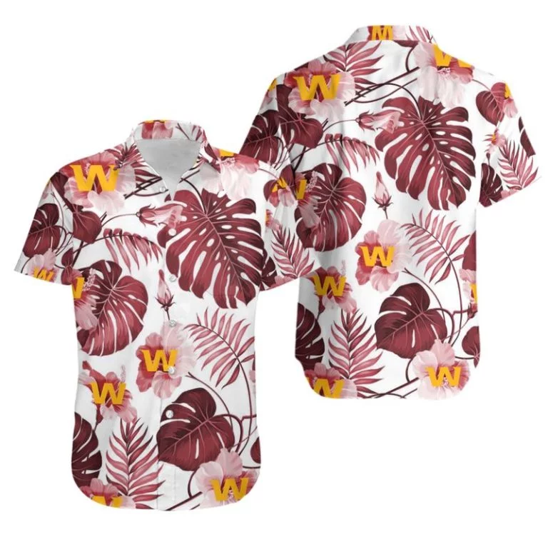 Combo Washington Football Button-Up Shirt & Men Shorts WJ16