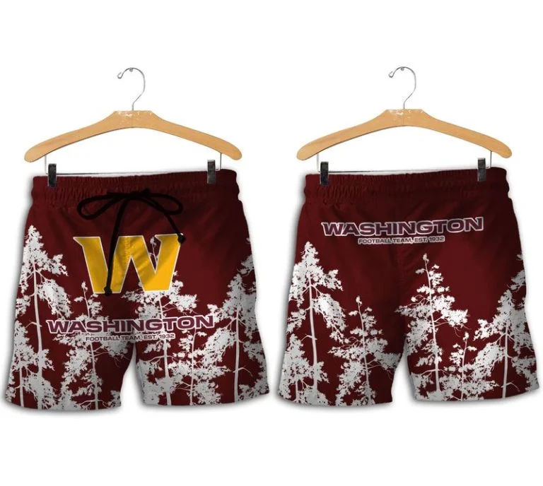 Combo Washington Football Button-Up Shirt & Men Shorts JW97 - Image 2