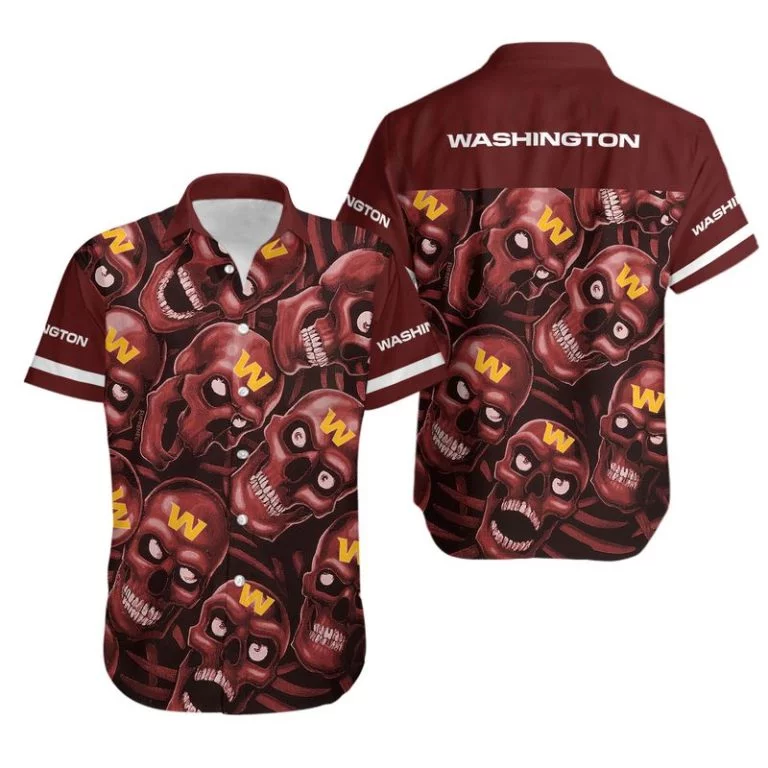 Combo Washington Football Button-Up Shirt & Men Shorts ID54