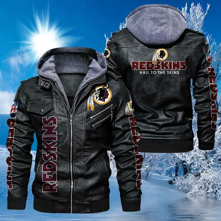 Washington Football Leather Jacket LE76 - Image 2