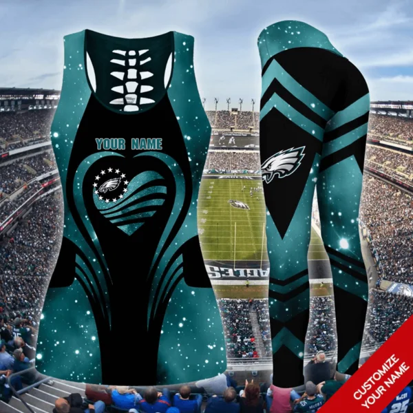 Philadelphia Eagles Women's Criss Cross Tank Top & Legging FD27