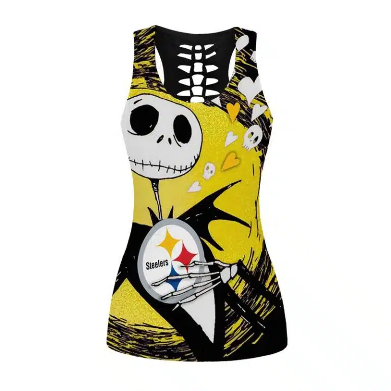 Pittsburgh Steelers Women's Hollow Out Tank Top + Legging WT13 - Image 2