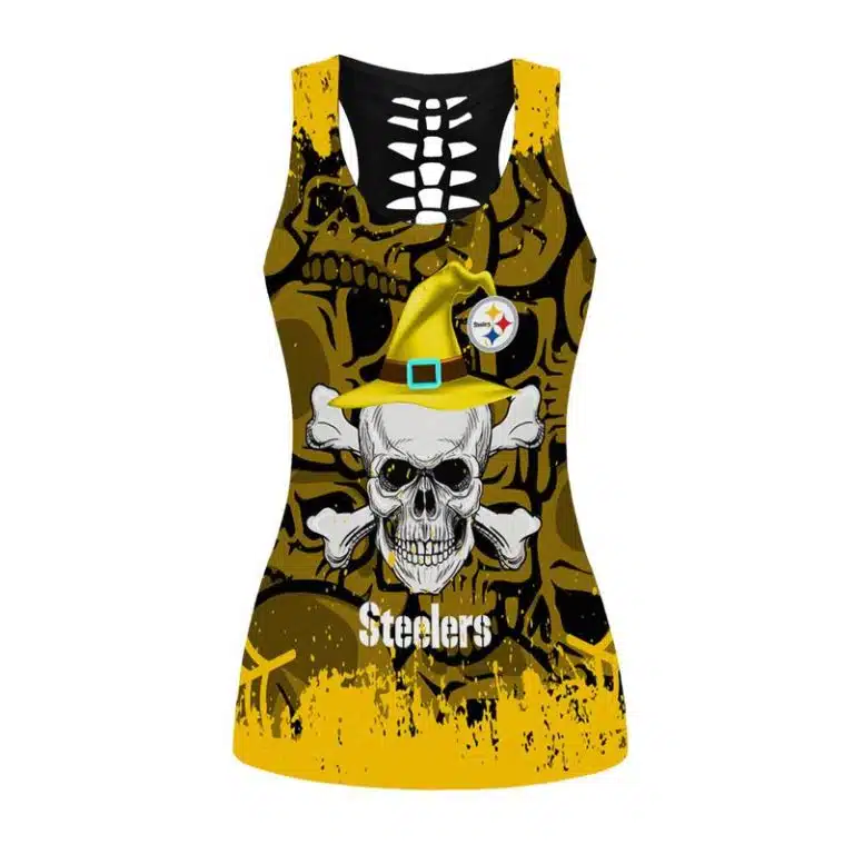 Pittsburgh Steelers Women's Hollow Out Tank Top + Legging RG28 - Image 2