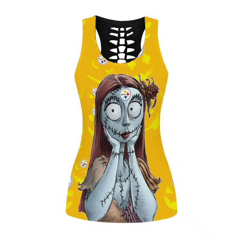 Pittsburgh Steelers Women's Hollow Out Tank Top + Legging JF24 - Image 2