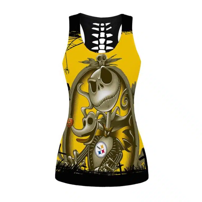 Pittsburgh Steelers Women's Hollow Out Tank Top + Legging GD21 - Image 2