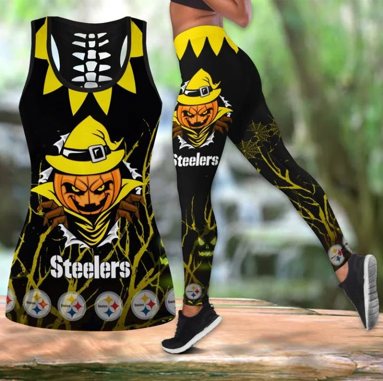 Pittsburgh Steelers Women's Hollow Out Tank Top + Legging EL37