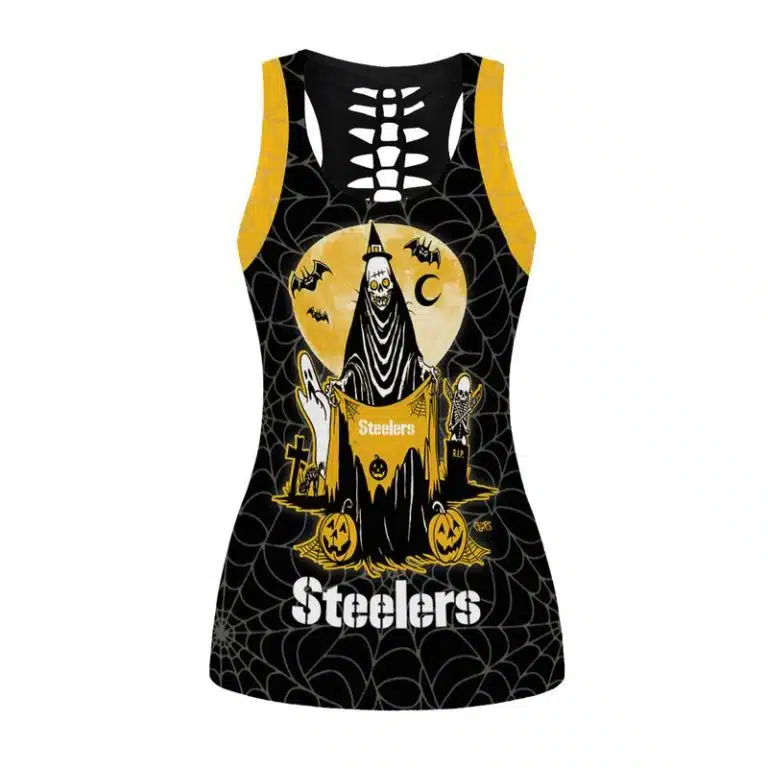 Pittsburgh Steelers Women's Hollow Out Tank Top + Legging EK19 - Image 2