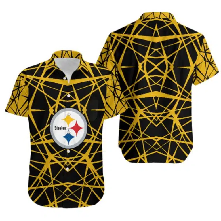 Combo Pittsburgh Steelers Button-Up Shirt & Men Shorts ST31