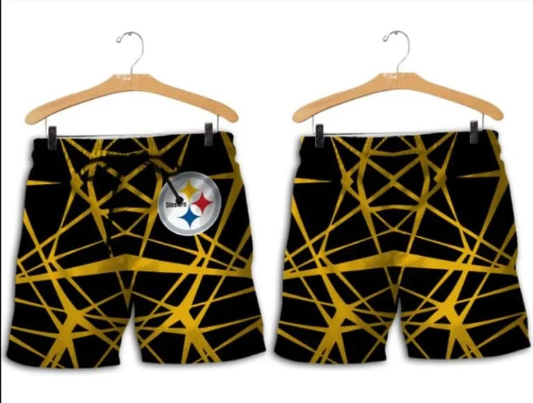 Combo Pittsburgh Steelers Button-Up Shirt & Men Shorts ST31 - Image 2