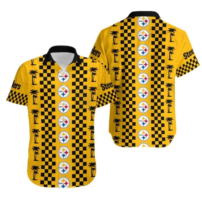 Combo Pittsburgh Steelers Button-Up Shirt & Men Shorts WK34