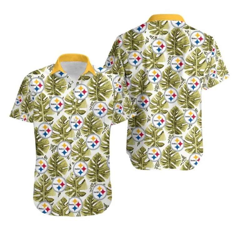 Combo Pittsburgh Steelers Button-Up Shirt & Men Shorts HR27